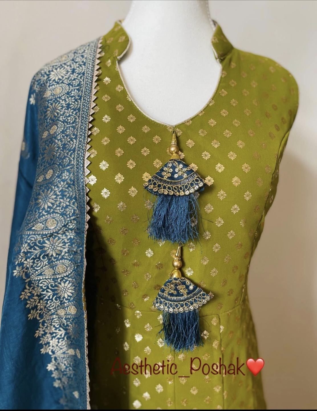 Gorgeous Green full length Anarkali with Dupatta - photo 3