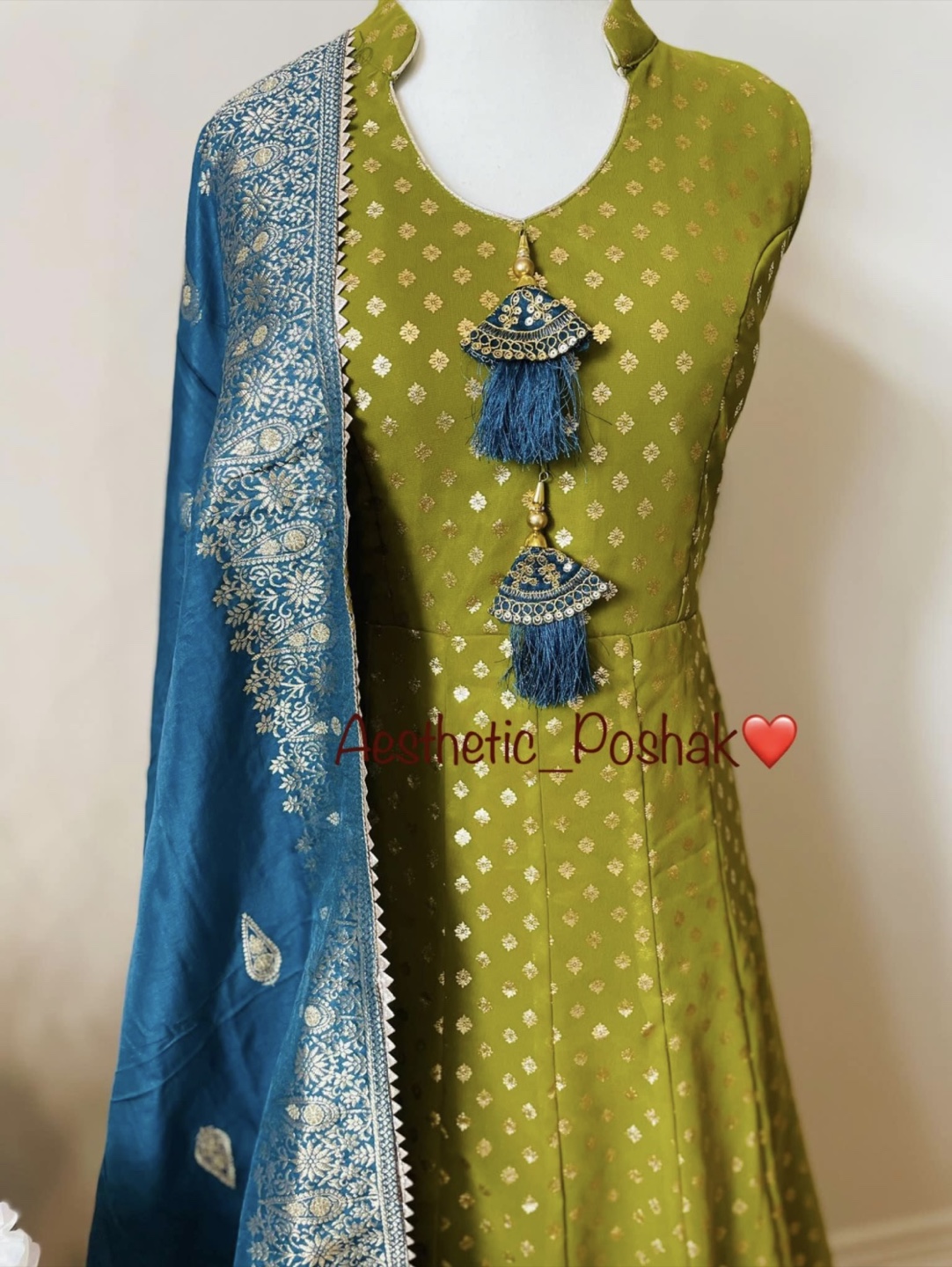 Gorgeous Green full length Anarkali with Dupatta - photo 2