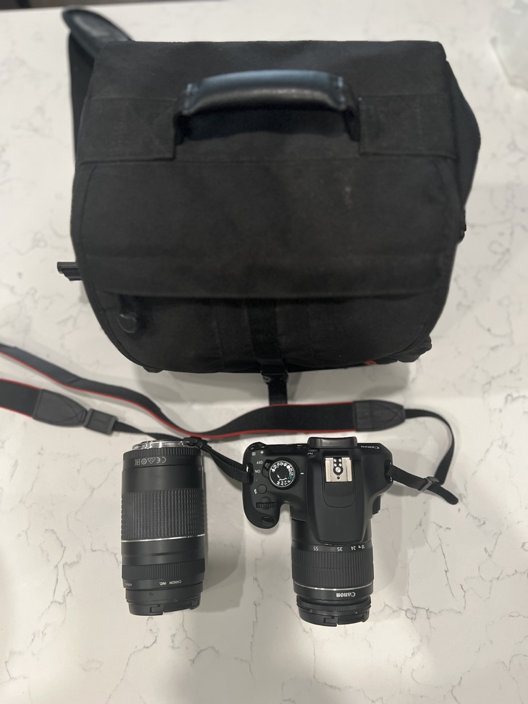 Canon EOS Rebel T5 DSLR Camera with 2 Lenses and Bag