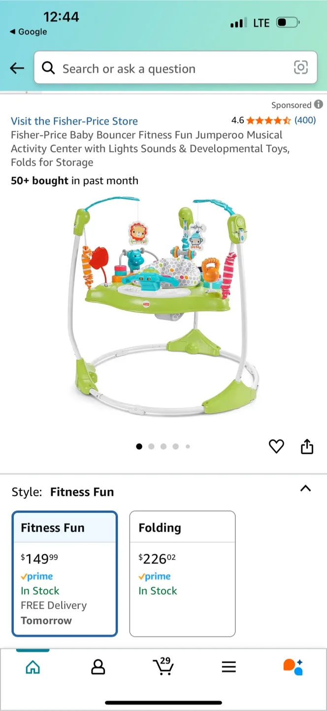 Fisher-Price Baby Bouncer Jumperoo Musical Activity Centre image indicator(2)