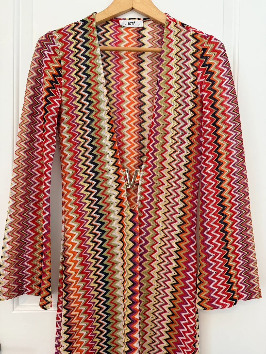 JUSTE Long Sleeve Zigzag Cardigan thumbnail