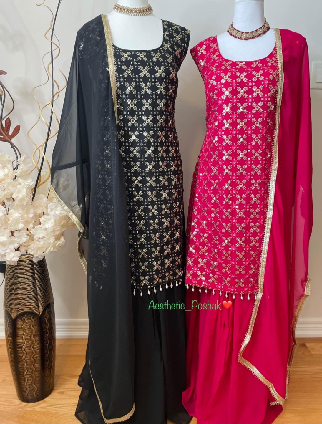 Gorgeous (Black only Pink sold out)  Embellished Sharara suit