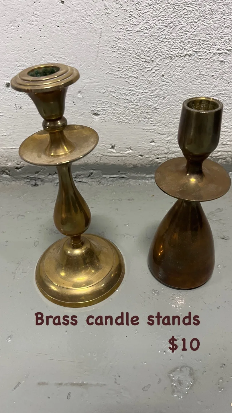 Brass Candle Stands - Set of Two thumbnail