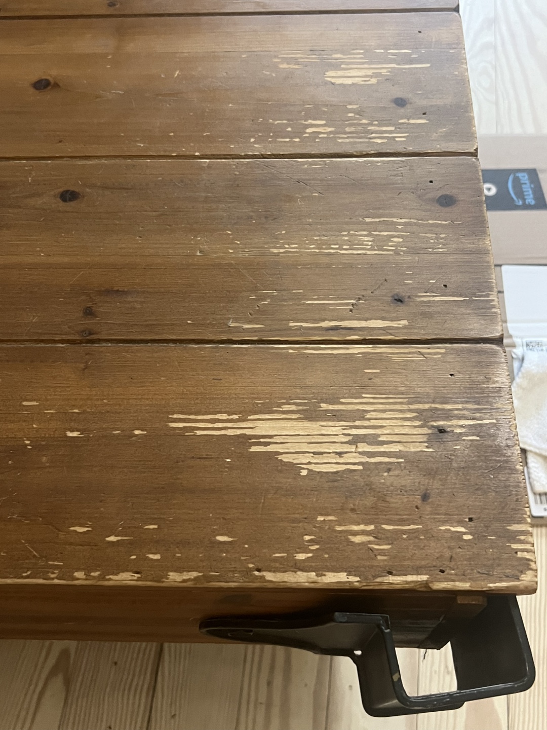 Industrial Style Wood and Metal Rolling Coffee Table - photo 3