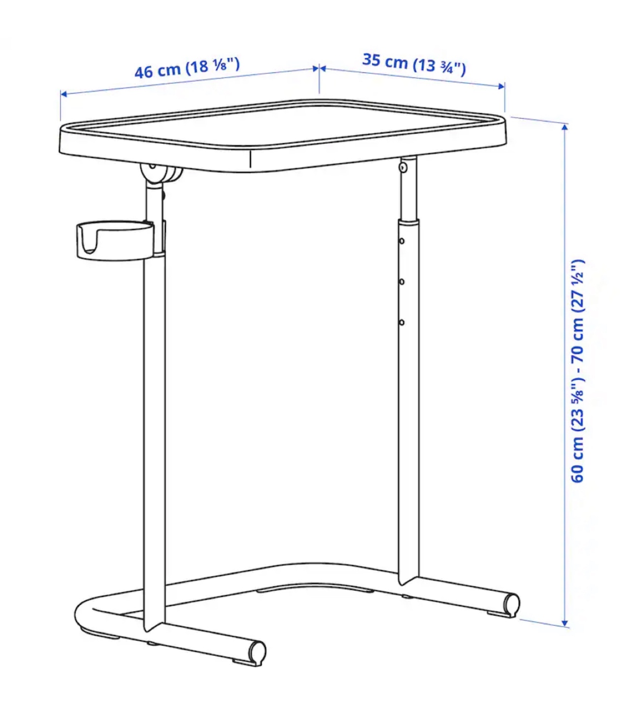 IKEA BJÖRKÅSEN Laptop Table - Blue - photo 3