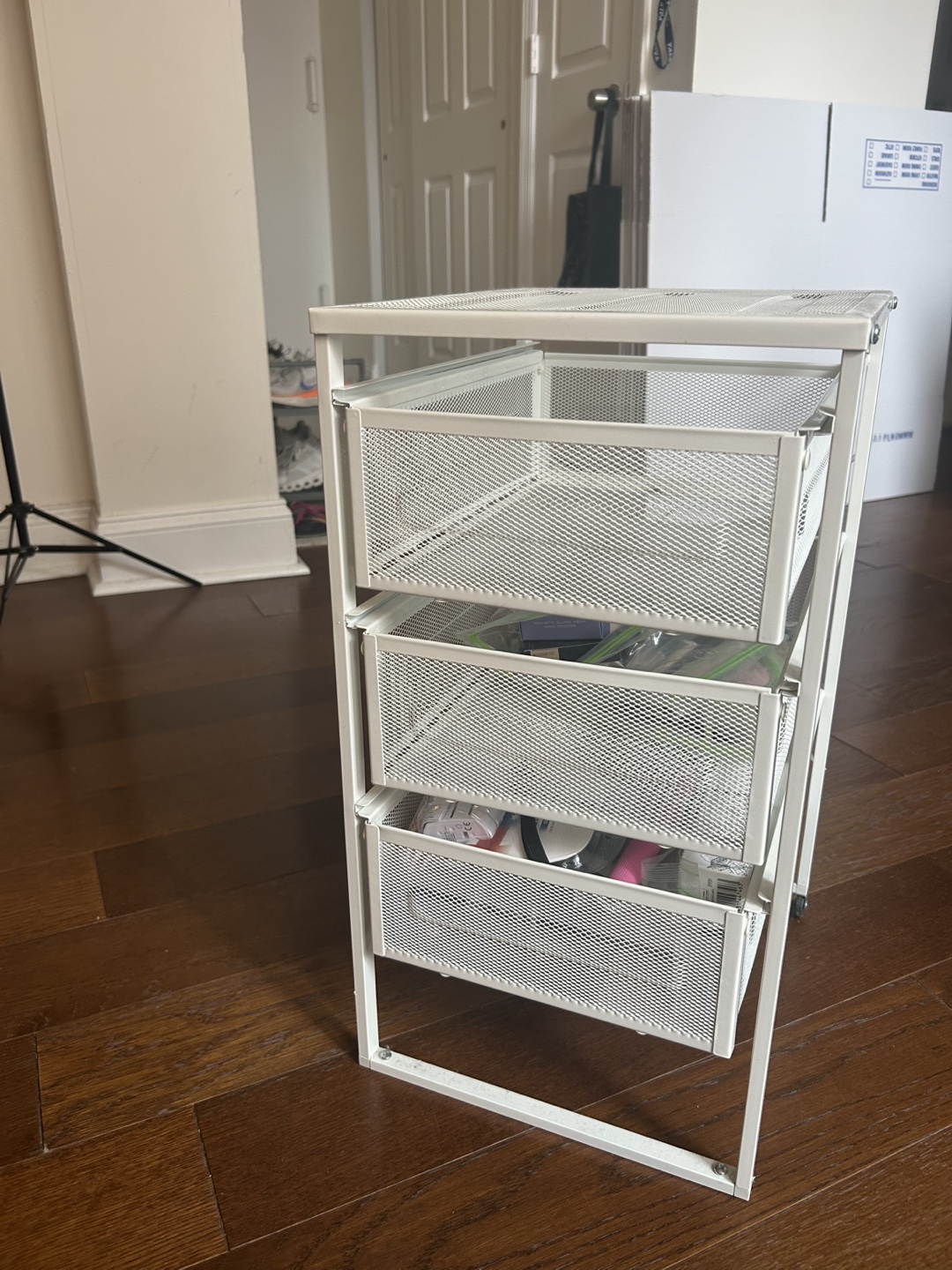 IKEA White Metal 3-Drawer Rolling Cart Organizer