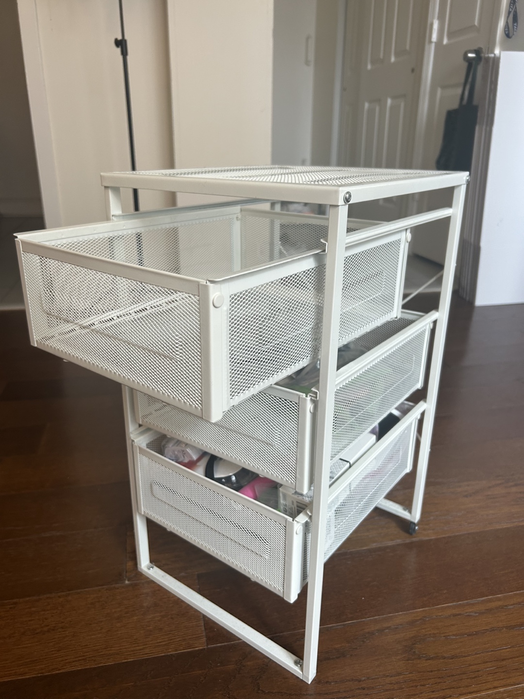 IKEA White Metal 3-Drawer Rolling Cart Organizer - photo 2