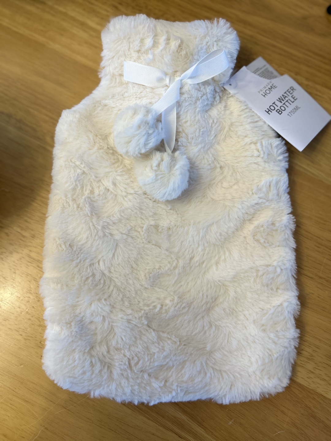 Cream Fuzzy Hot Water Bottle