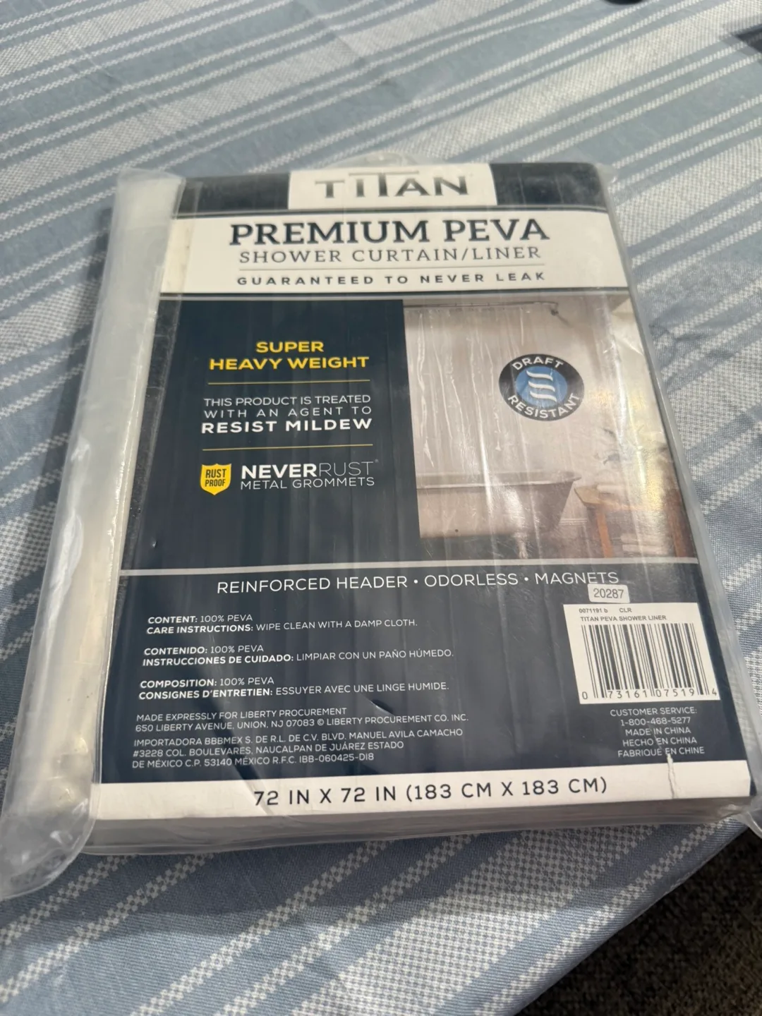 New Shower Curtain Liner - Tan and White image indicator(2)