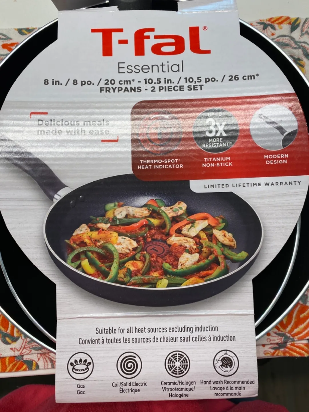 T-fal Essential 2-Piece Frypan Set - 8 and 10.5 inch image indicator(3)