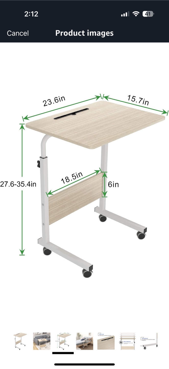 Medium size mobile side table - photo 3