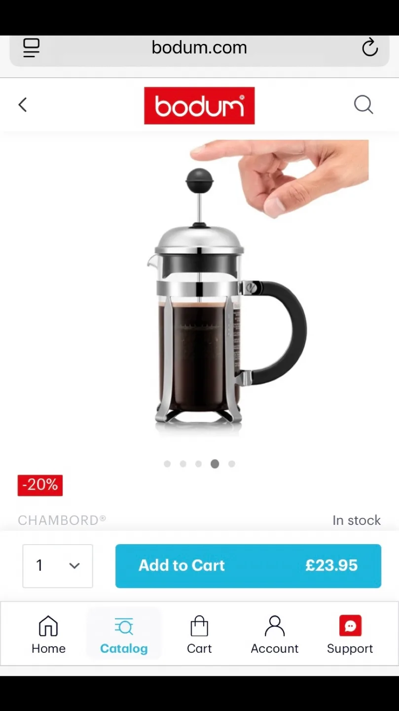 BNWT Bodum Chambord Coffee French Press Small Single Size ☕️🫖🧡 image indicator(5)