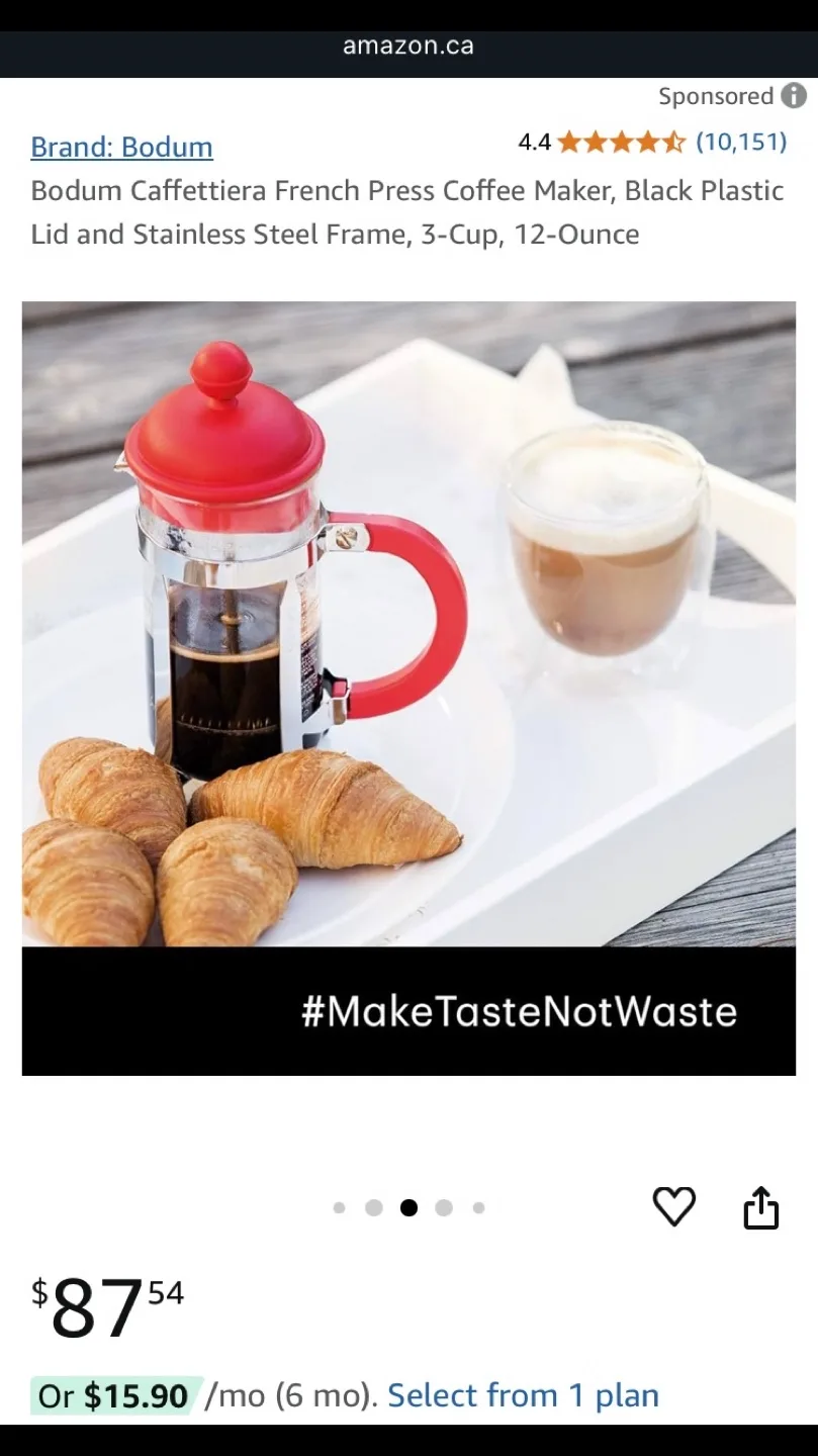 BNWT Bodum Chambord Coffee French Press Small Single Size ☕️🫖🧡 image indicator(8)