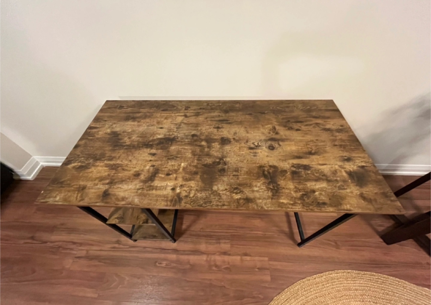 Rustic Brown Desk with Storage and metal frame - photo 4