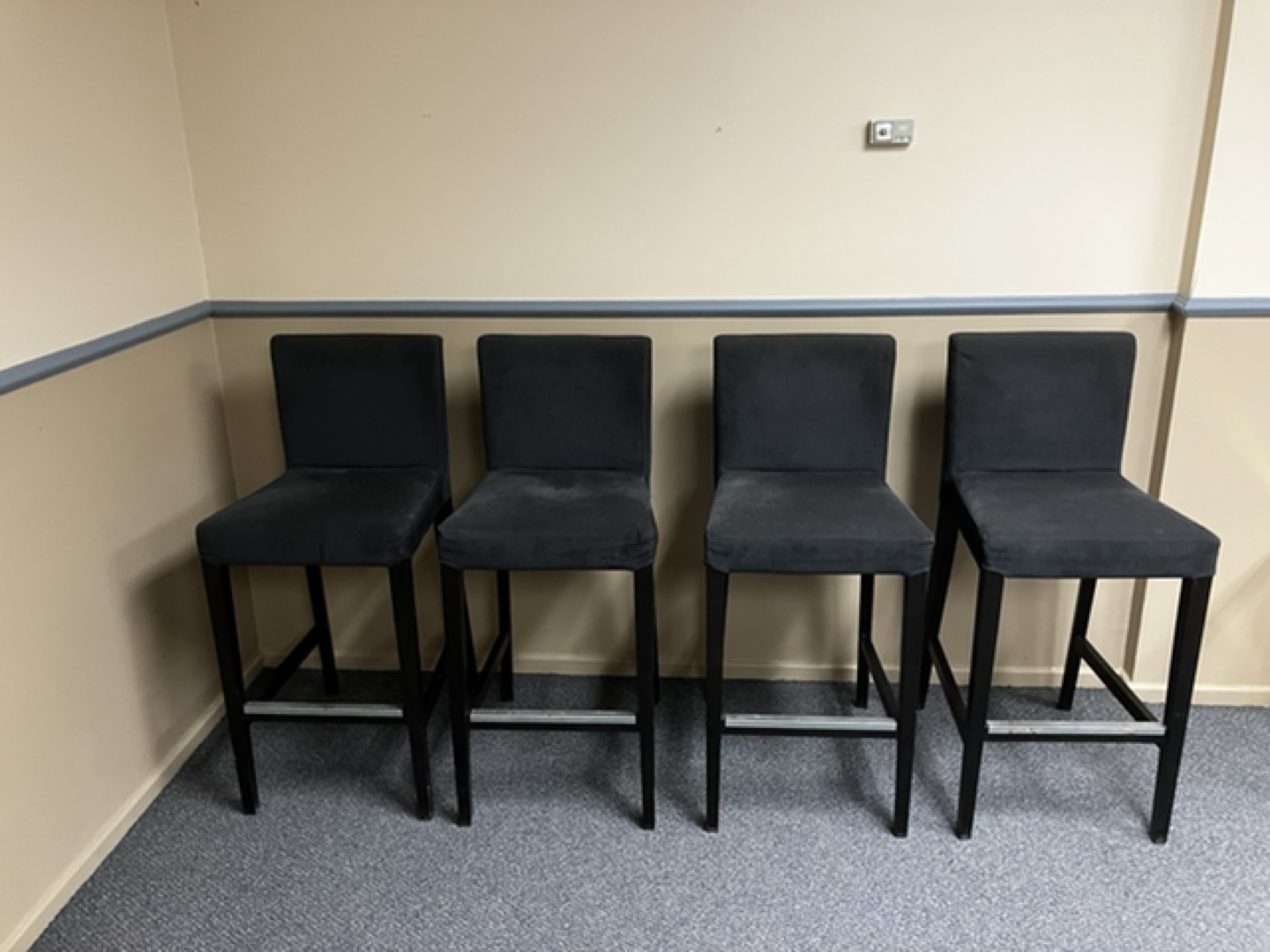 Set of Four Greyish blue Bar Stools