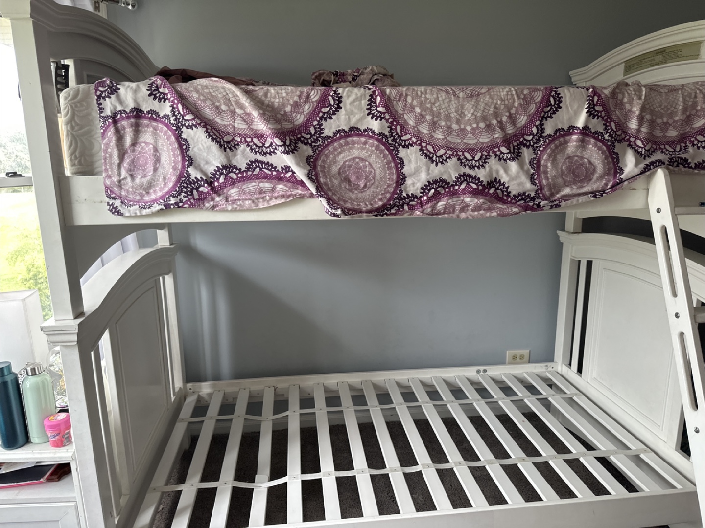 White Twin-Over-Twin Bunk Bed