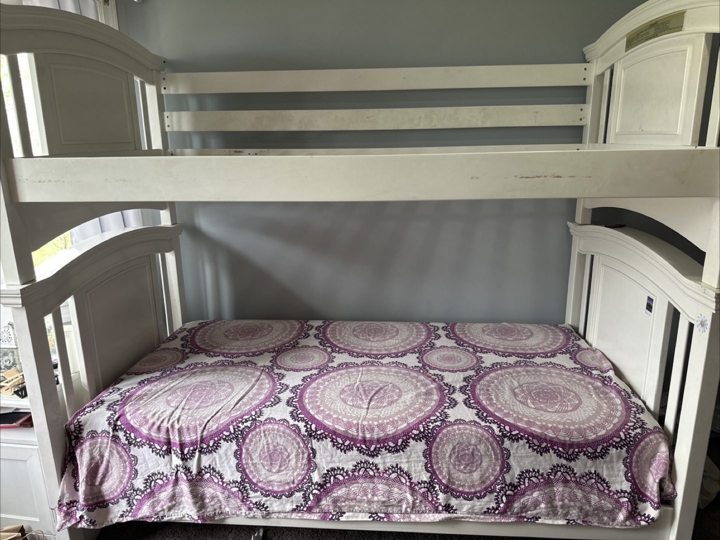 White Twin-Over-Twin Bunk Bed - photo 3