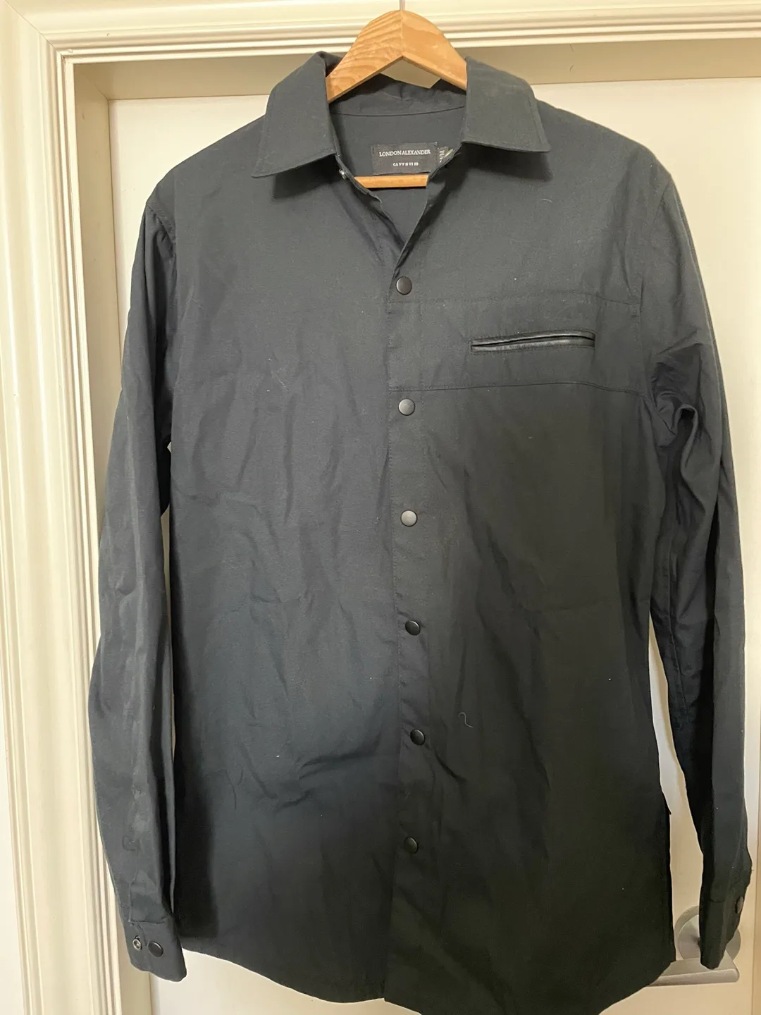 London Alexander Men's Black Shirt Jacket, Size M image indicator(2)