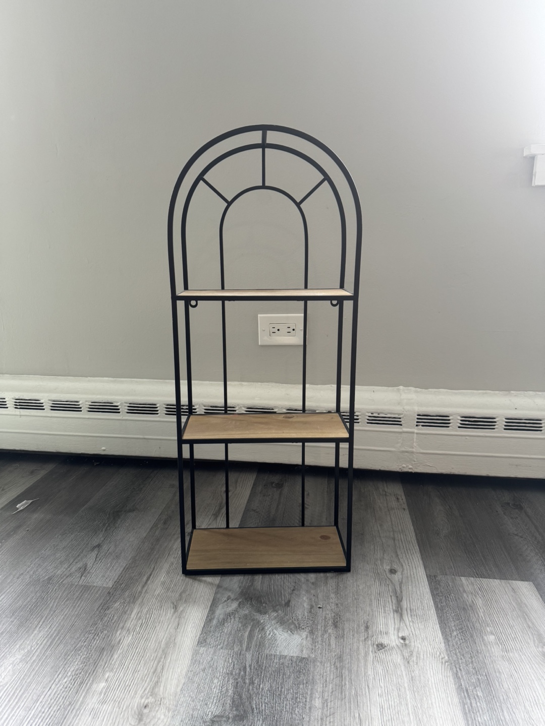 3-Tier Black Metal Arch Display Shelf
