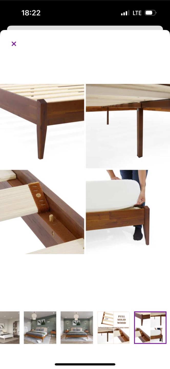 Solid Wood Twin Bed Frame - photo 4