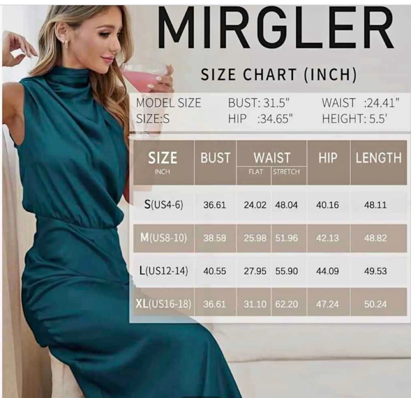 Elegant Satin Cowl Neck image indicator(4)