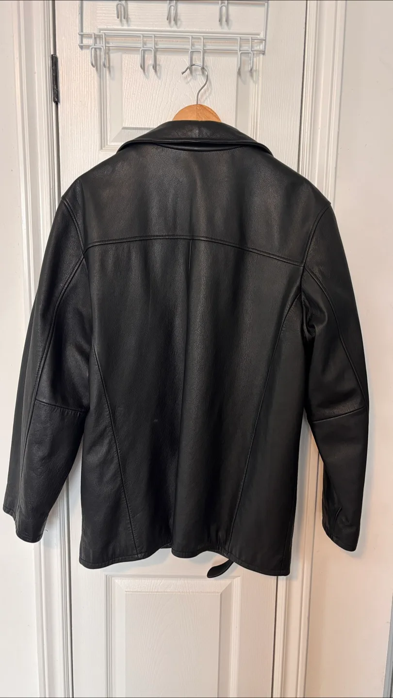 Men's Black Leather Jacket image indicator(2)