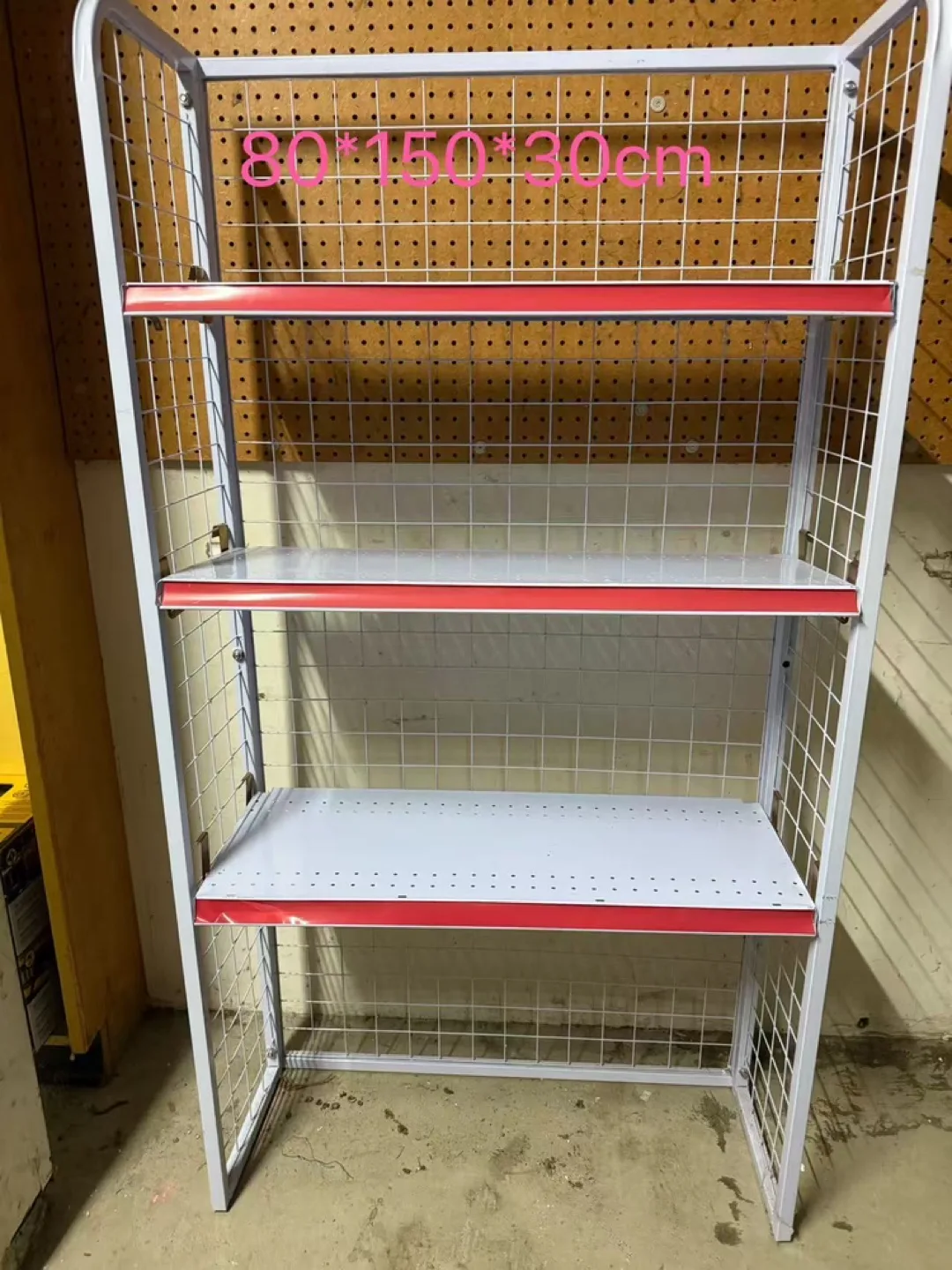 White Metal Display Rack with Shelves thumbnail