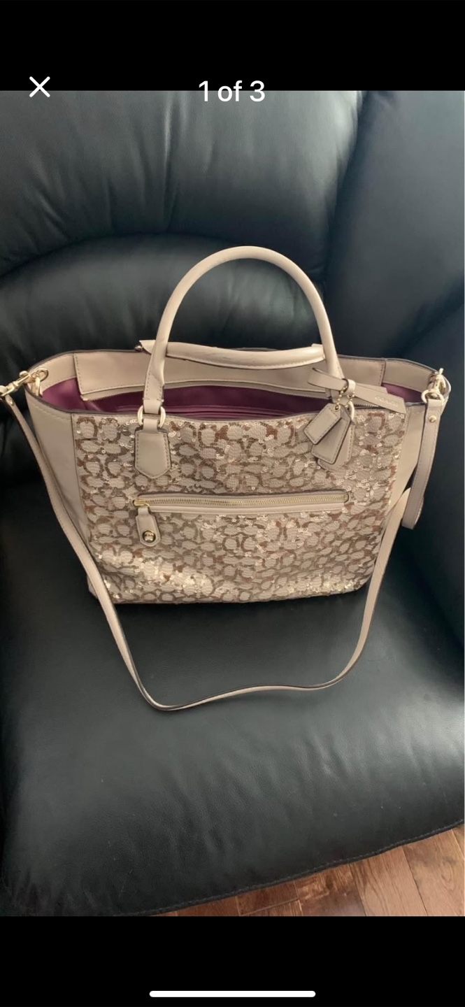 Coach sequined tote bag