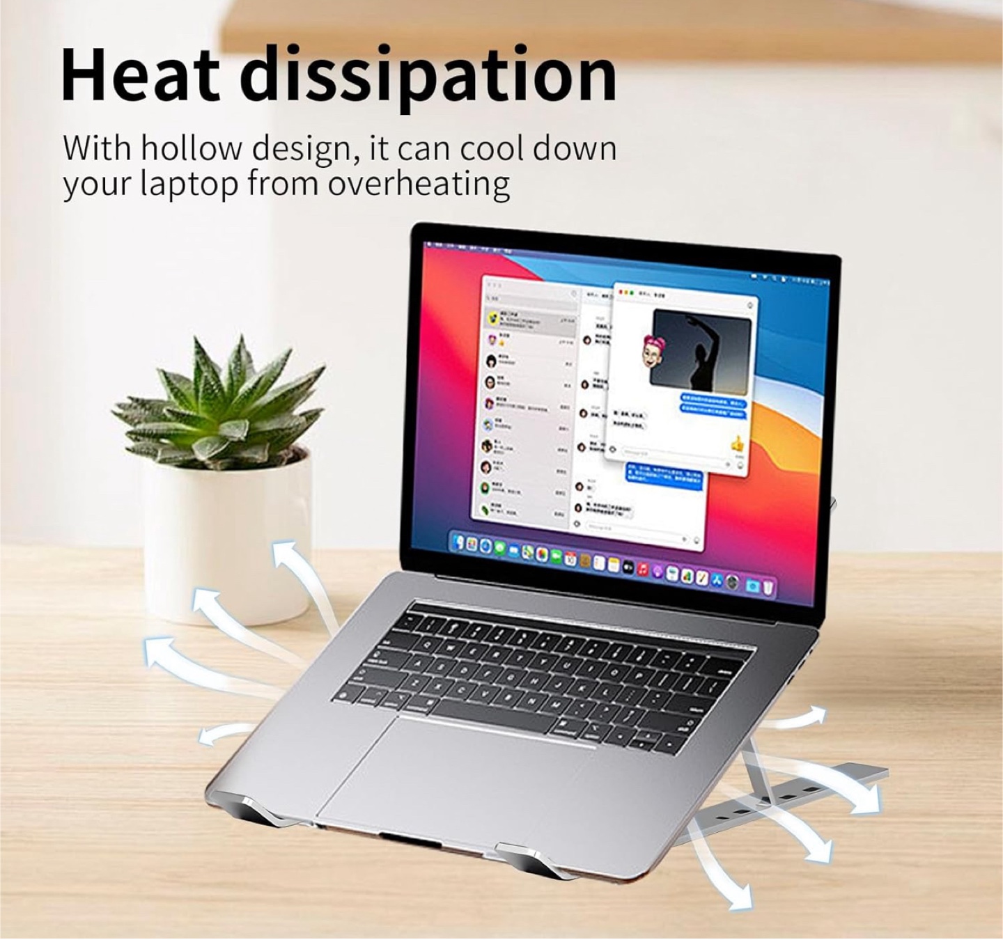 SAIJI Portable Laptop Stand (Model: X2) - Silver - photo 3