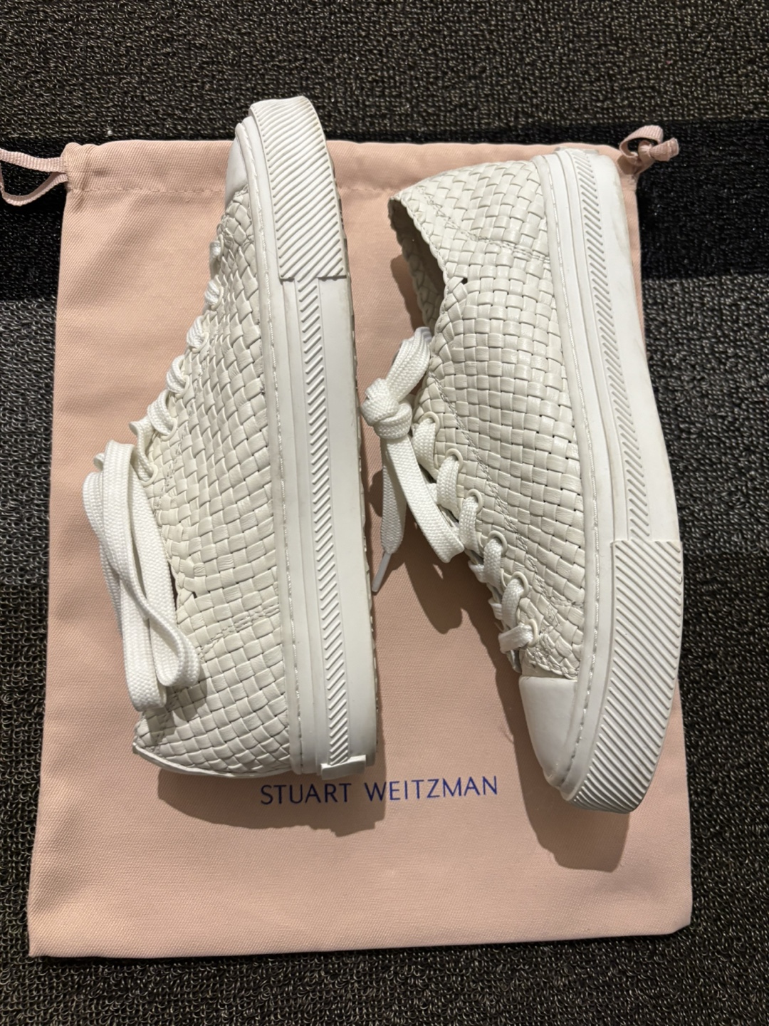 Stuart Weitzman White Woven Leather Sneakers - photo 4