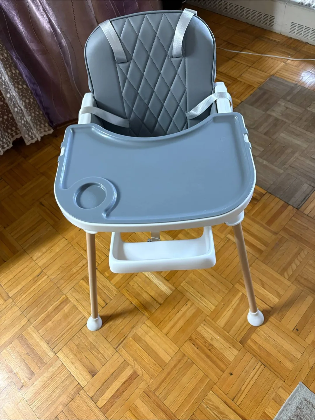 Foldable High Chair with Tray - Grey image indicator(4)