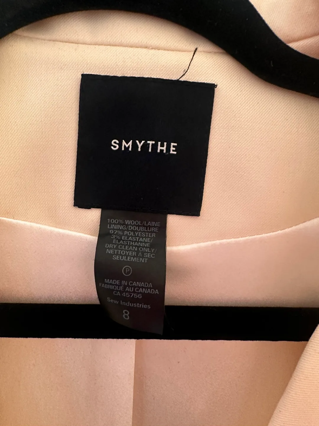 SMYTHE cream blazer with red stripes, size 8. In great shape! image indicator(4)