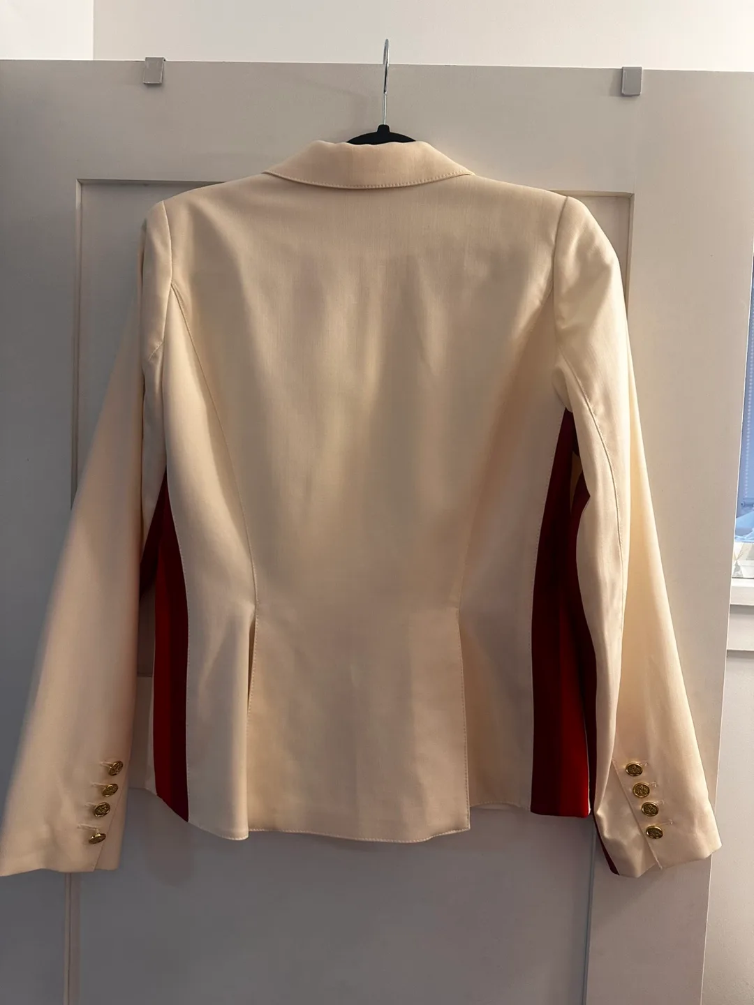 SMYTHE cream blazer with red stripes, size 8. In great shape! image indicator(2)