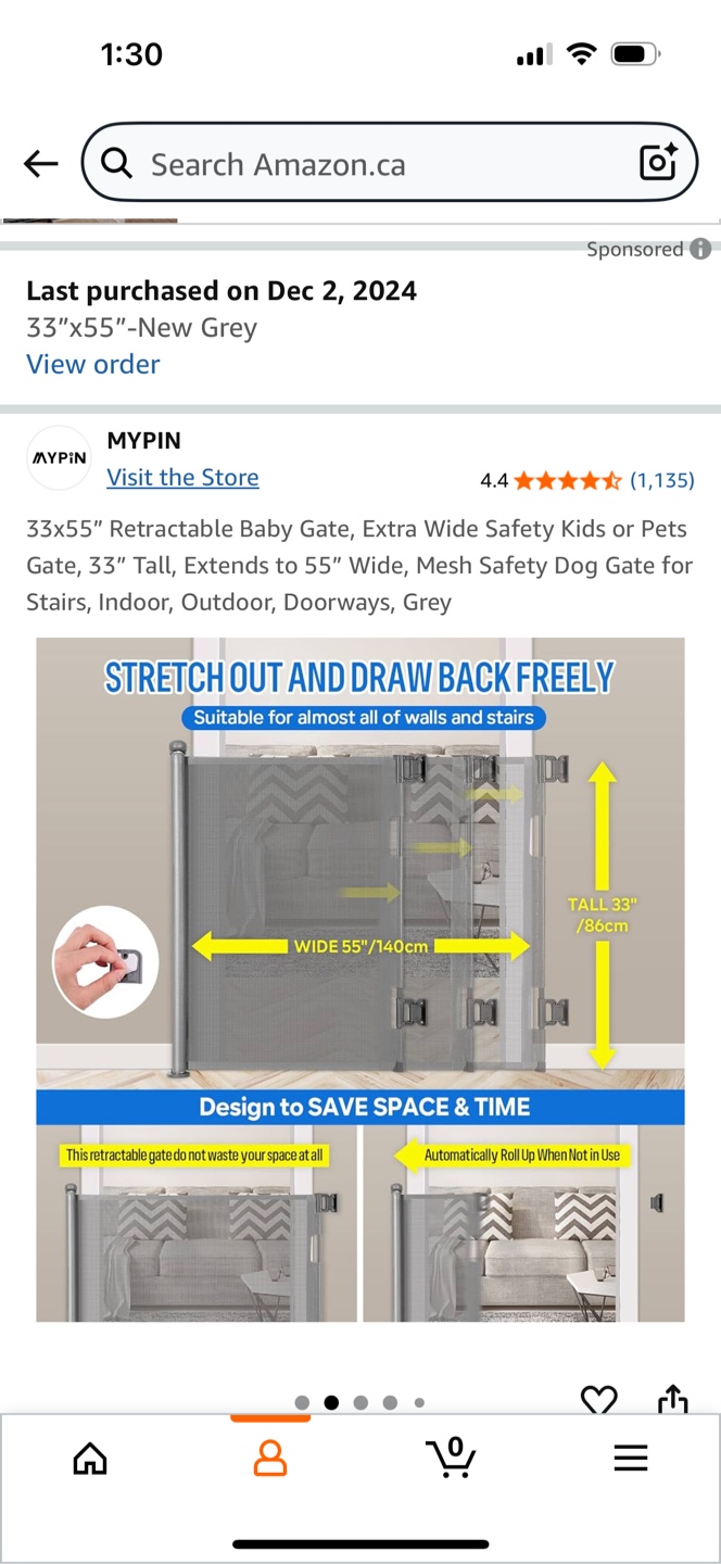 MYPIN Retractable Baby Gate - Grey - photo 3