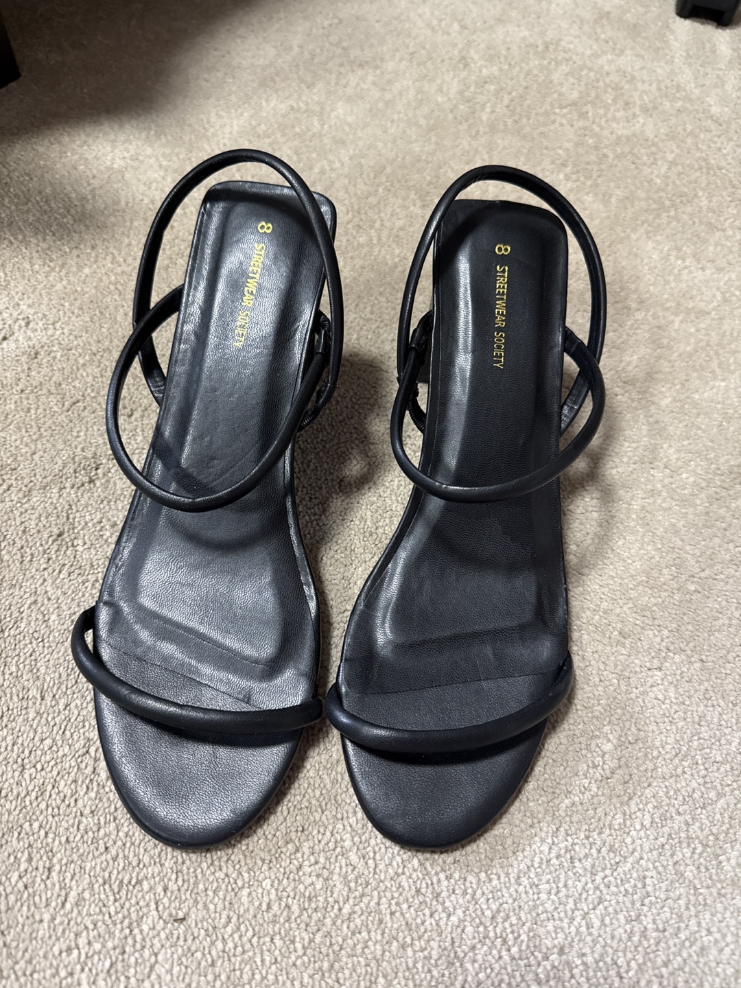 Streetwear Society Black Heels Size 8