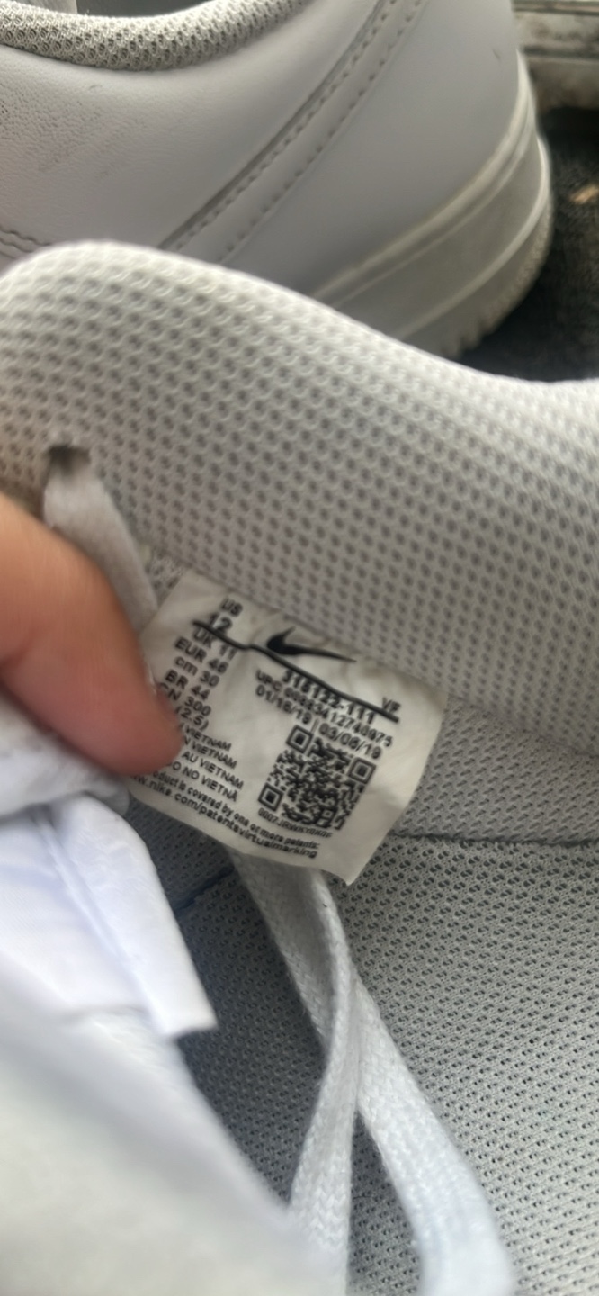 Nike Air Force 1 '07 White Leather Sneakers  men’s size 12 - photo 4