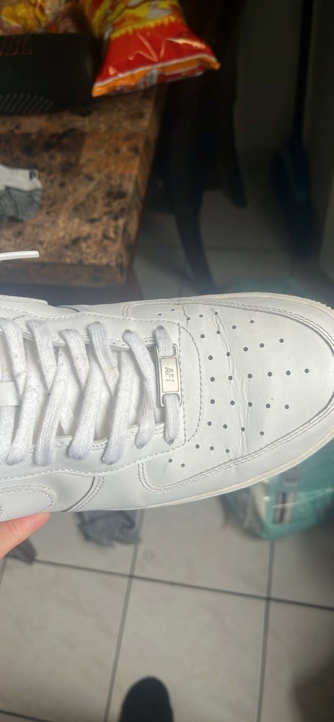 Nike Air Force 1 '07 White Leather Sneakers  men’s size 12 - photo 5