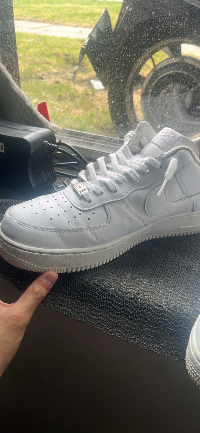 Nike Air Force 1 '07 White Leather Sneakers  men’s size 12 - photo 3