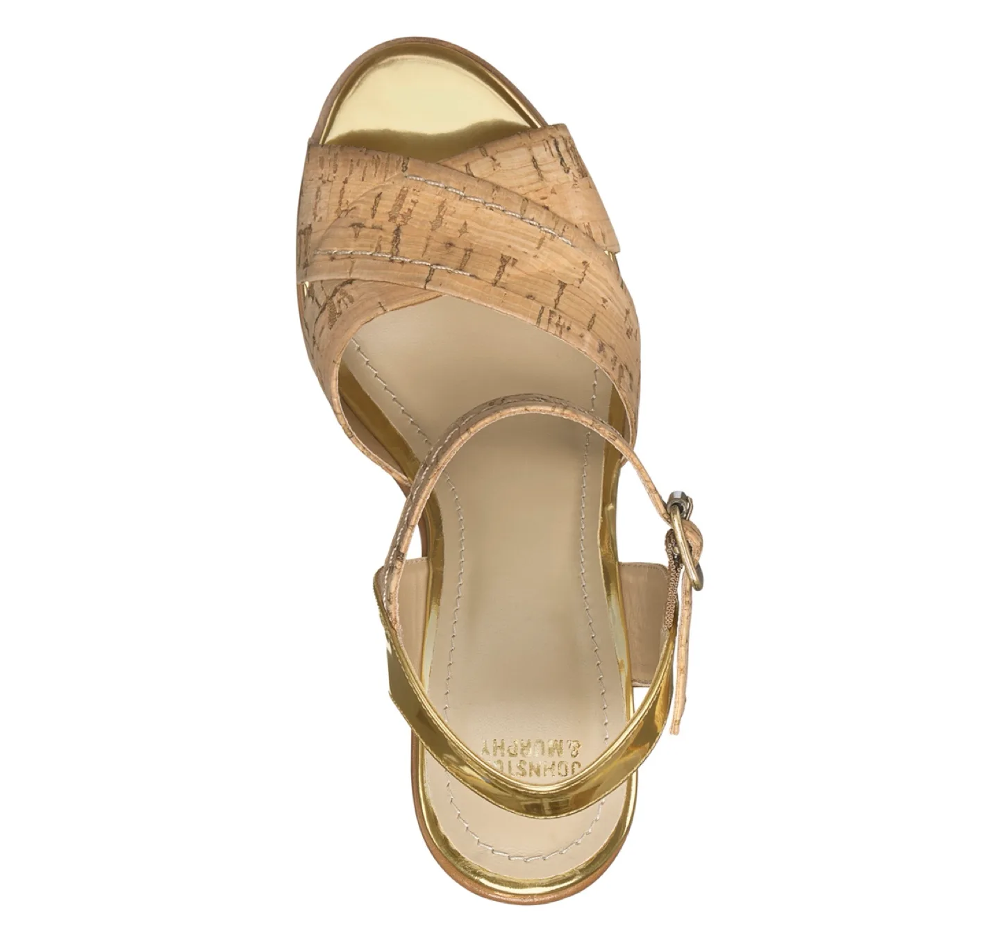 Cork & Gold Wedge Sandals (Size 8) image indicator(3)