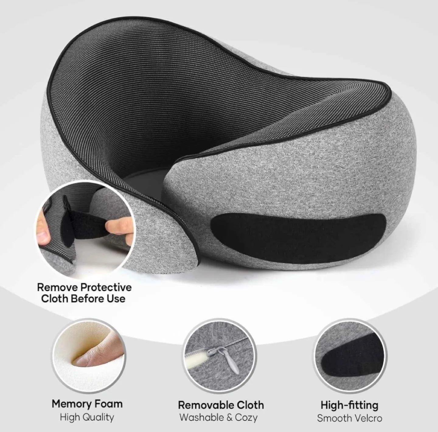 Memory Foam Travel Neck Pillow with Carry Bag image indicator(2)