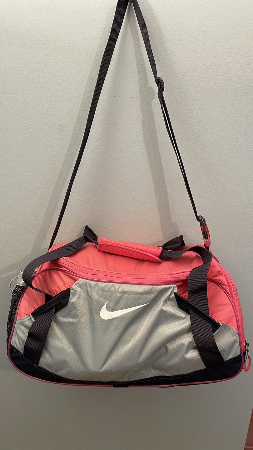 Nike Pink and Gray Gym Bag