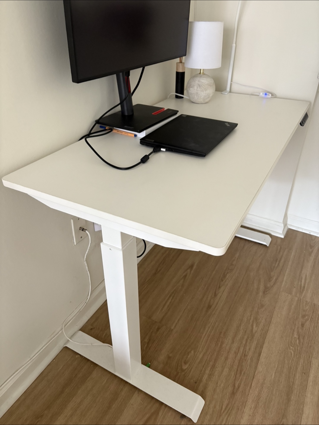 White Electric Standing Desk