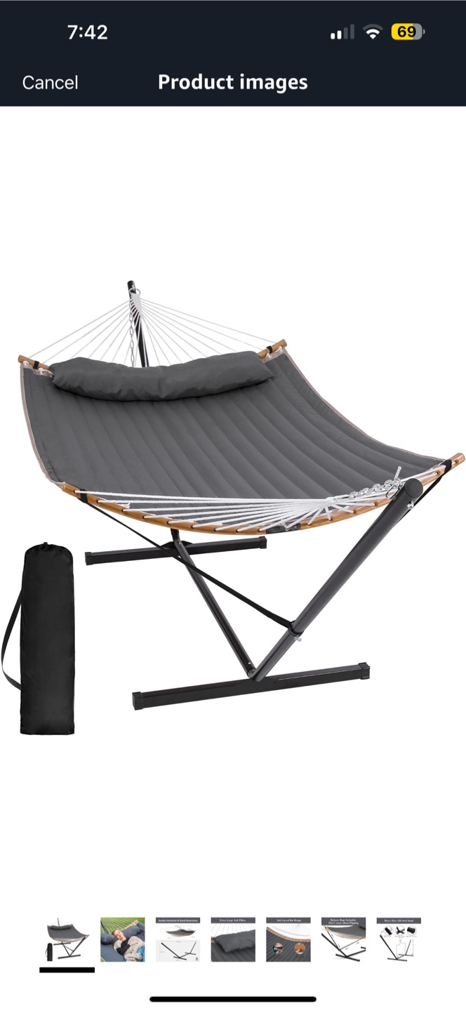 New SUNCREAT Portable Hammock with Stand, Dark Gray