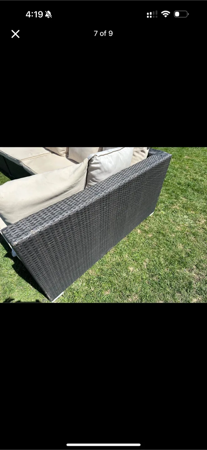 4-5 seater patio Outdoor Wicker Sectional Sofa Set image indicator(5)