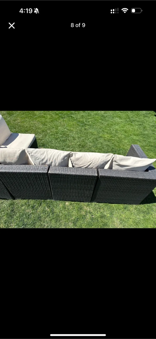 4-5 seater patio Outdoor Wicker Sectional Sofa Set image indicator(2)