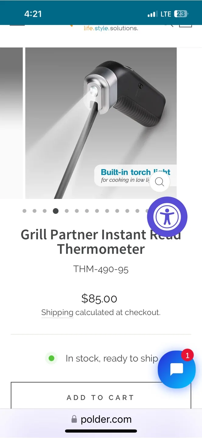 Polder Grill Partner Instant Read Thermometer THM-490-95 image indicator(5)