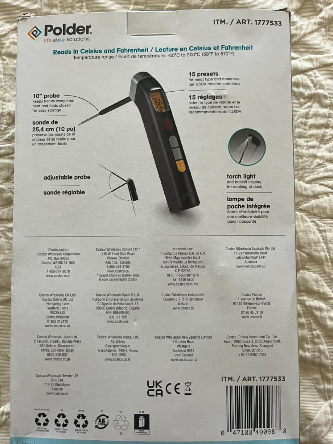 Polder Grill Partner Instant Read Thermometer THM-490-95 image indicator(2)