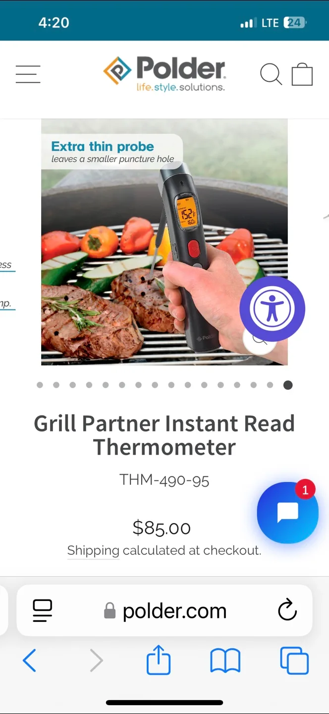 Polder Grill Partner Instant Read Thermometer THM-490-95 image indicator(3)