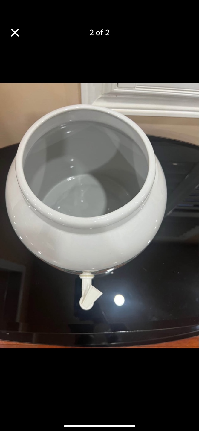 White Ceramic Water Dispenser with Spigot - photo 2