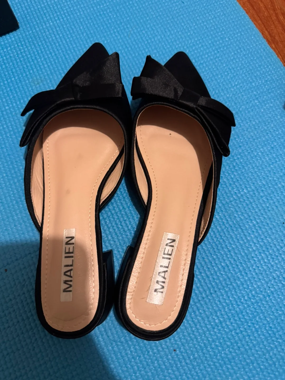 Black Satin Bow Mules image indicator(3)